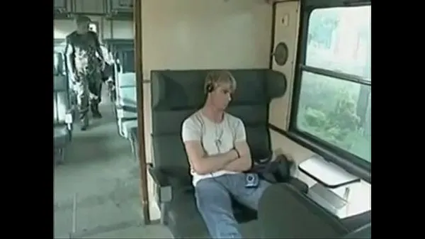Big Blond guys fuck on the train top Clips