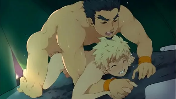 Grote Anime blonde boy having fun with older man topclips