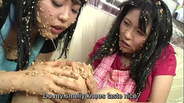 Big Subtitled extreme Japanese natto sploshing lesbians top Clips