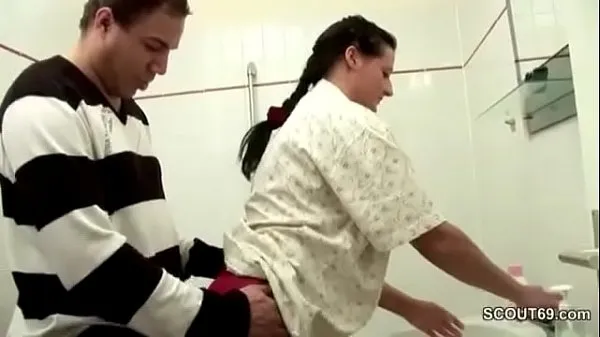 Big German Step-Son Caught Mom in Bathroom and Seduce to Fuck top Clips