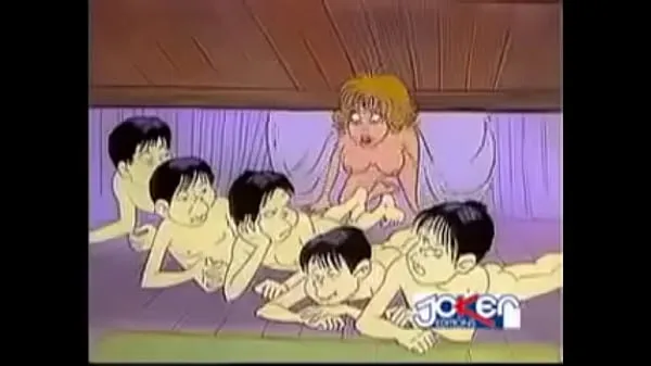 Grandi 4 uomini batteria una ragazza nel cartone animatoclip principali