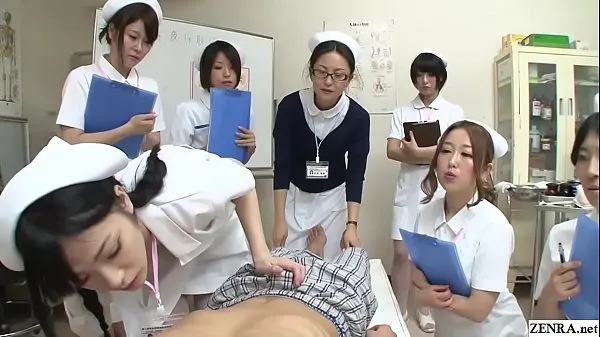 JAV nurses CFNM handjob blowjob demonstration Subtitled Klip teratas Besar