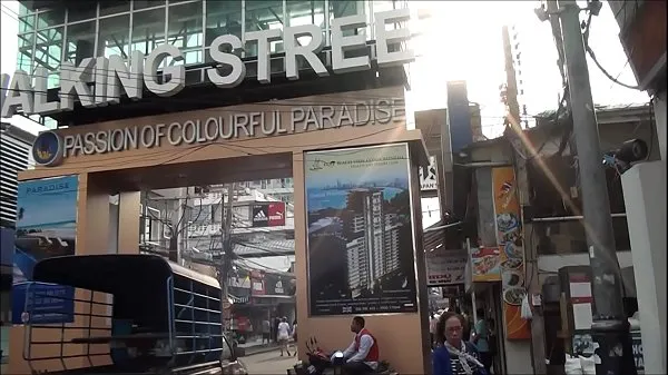Walking Street Day Pattaya Thailand Klip teratas Besar