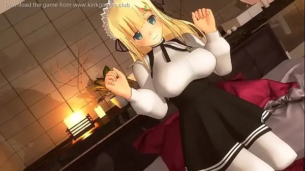 Stora Teen Anime Maid loves cum toppklipp