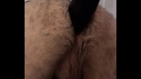 Big Hairy ass JM gets black dildo top Clips