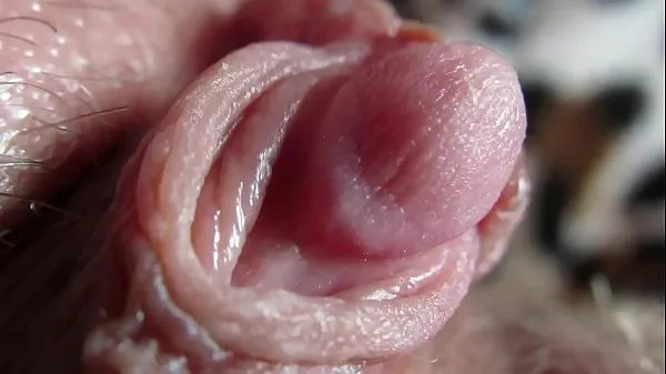 Grote Extreme close up on my huge clit head pulsating topclips