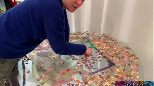 Nagy Stepmom is focused on her puzzle but her tits are showing and her stepson fucks her legjobb klipek