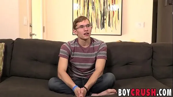 Big Nerdy twink strips to reveal his big dick and stroke it top Clips