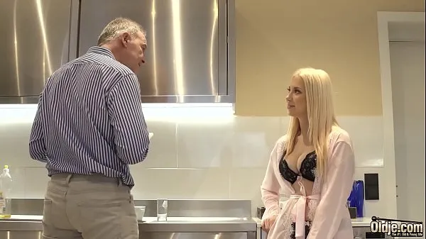 Big Blonde hot sex with old bald guy top Clips