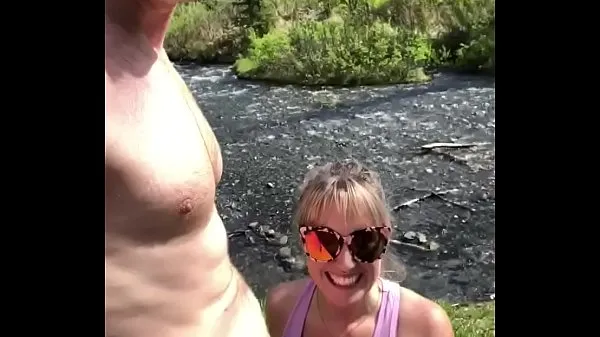 Big Never know what you’ll find hiking! Mase619 get sucked off by the river on a hike top Clips