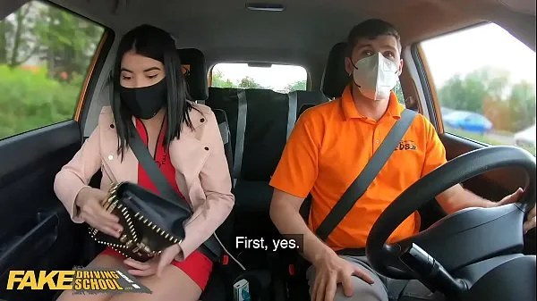 Big Fake Driving School Lady Dee sucks instructor’s disinfected burning cock top Clips