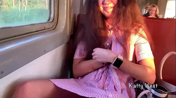 Büyük the girl 18 yo showed her panties on the train and jerked off a dick to a stranger in public en iyi Klipler
