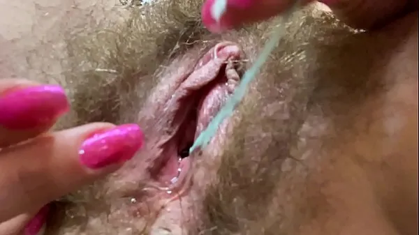 Big i came twice during my p. ! close up hairy pussy big clit t. dripping wet orgasm top Clips