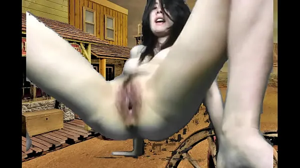 Duże Giant Asian Cowgirl masturbates on main street in a Wild West town najlepsze klipy