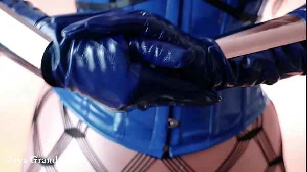 Nagy PVC gloves tease video (Arya Grander legjobb klipek