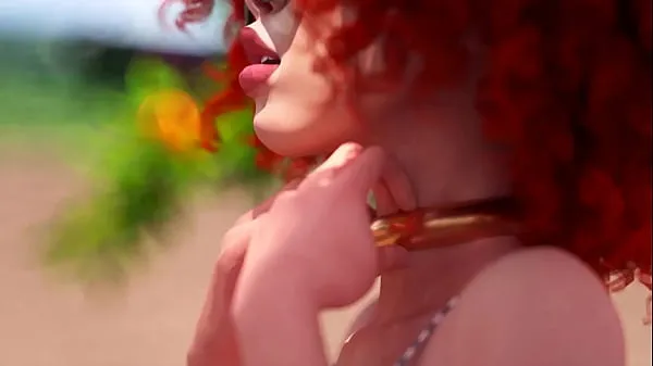 Futanari - Beautiful Shemale fucks horny girl, 3D Animated Klip teratas Besar