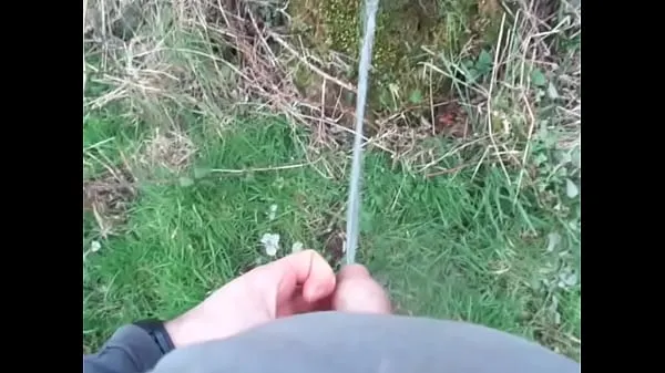 Big Peeing against a tree top Clips