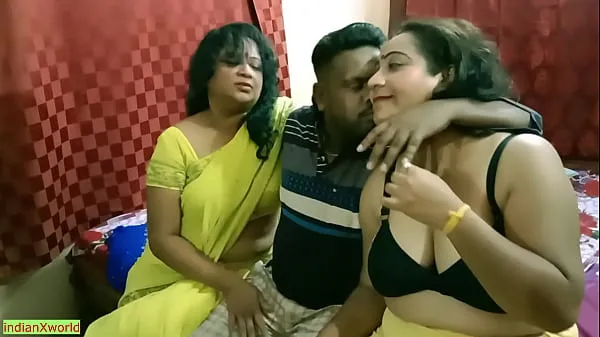 Big Indian Bengali boy getting scared to fuck two milf bhabhi !! Best erotic threesome sex top Clips