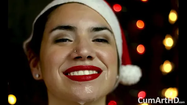 Big Merry Christmas! Holiday blowjob and facial! Bonus photo session top Clips