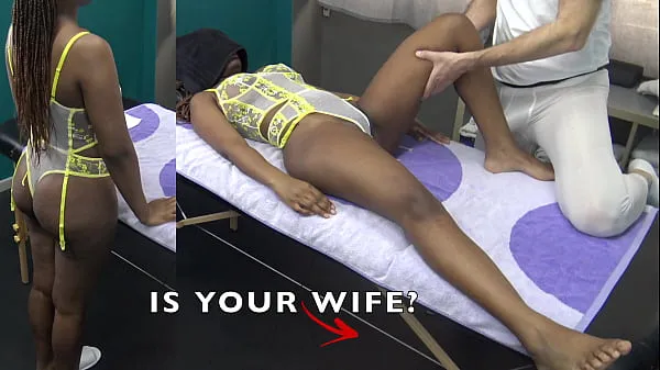 بڑے Is she your Wife? Old Masseur Young Client in a Sexy Erotic Black Massage with Lotion ٹاپ کلپس