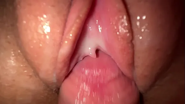 Big Slow motion fuck and cum on creamy pussy top Clips