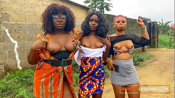 بڑے Horny African Babes Show Tits For Real Lesbian Threesome After Jungle Rave ٹاپ کلپس