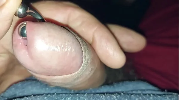 Grote Playing with pierced cock topclips