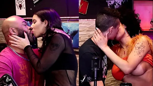 大Hottie gets excited to kiss Mister Black, and his wife wastes no time - Dieni Gaúcha and Pedro Albuquerque顶级剪辑