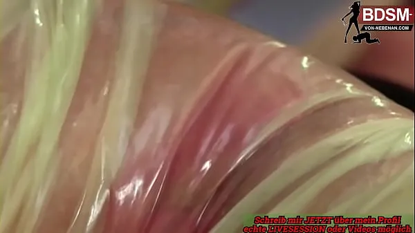 Big German blonde dominant milf loves fetish sex in plastic top Clips