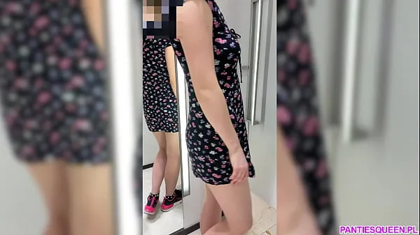 Horny student tries on clothes in public shop totally naked with anal plug inside her asshole Clip hàng đầu lớn