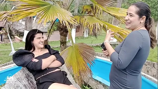 Big Milf lesbians take the opportunity to calm down their fever by licking their pussies outdoors. PART 1 top Clips