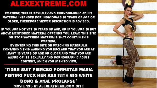 Big Tiger suit pierced pornstar Maria Fisting fuck her ass with big white dong & anal prolapse top Clips