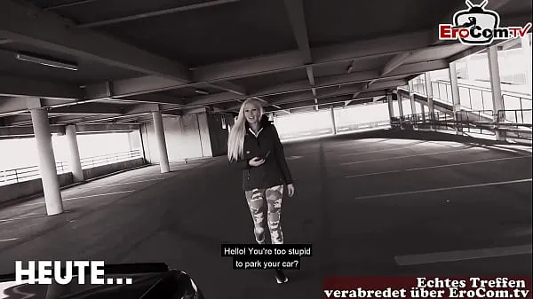 Stora German blonde slut fucked in public parking garage in Berlin toppklipp