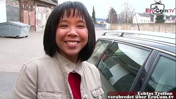 Store German Asian young woman next door approached on the street for orgasm casting topklip