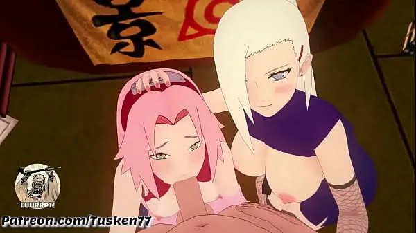 Store NARUTO 3D HENTAI: Kunoichi Sluts Ino & Sakura thanking their hero Naruto beste klipp